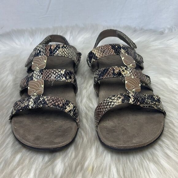 Vionic Amber Snake Print Adjustable Sandals Sz 8 - Picture 2 of 6